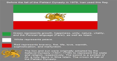 Meaning Of Irans Flag During The Pahlavi Dynasty And Before The 1979
