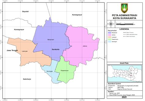 Peta Administrasi Kota Surakarta Provinsi Jawa Tengah Neededthing