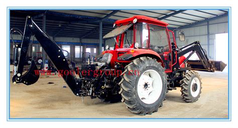 China 80hp 4wd Tractor With Backhoe And Front End Loader Dq804 Tz08d