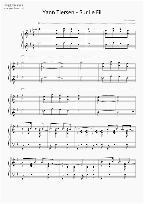 Yann Tiersen Sur Le Fil Sheet Music Pdf Free Score Download ★