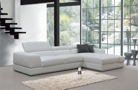 Small White Leather Sectional Sofa Baci Living Room
