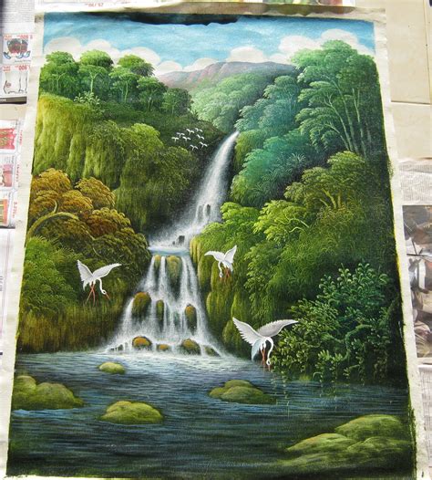 Jual Lukisan Air Terjun - Bali Bagus Art | Tokopedia