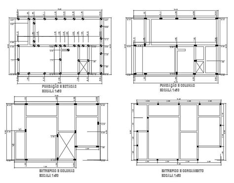 Dwg Autocad Drawing File Gives Foundation And Piles Layout Plandownload