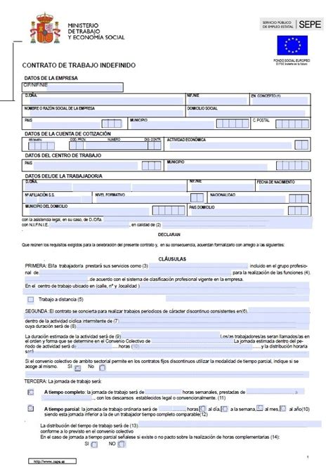 Modelo De Contrato Indefinido Ministerio De Trabajo Ecuador Financial