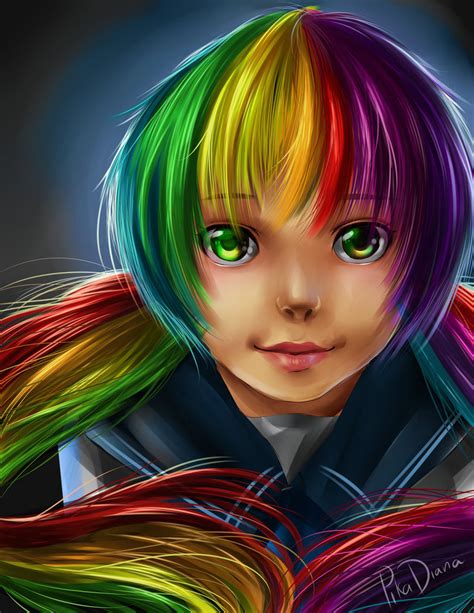 Rainbow Hair By Pikadiana On Deviantart