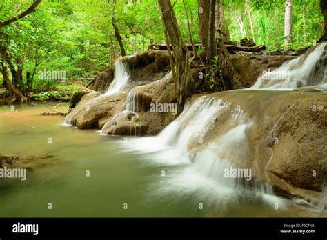 Huay Mae Kamin Waterfall In Khuean Srinagarindra National Park