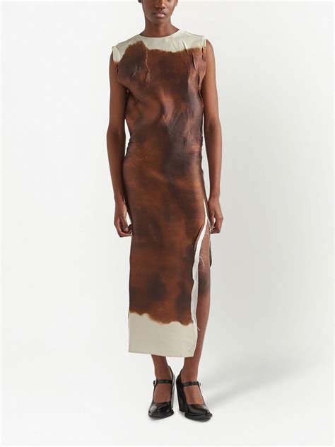 Prada Satin Printed Maxi Dress Farfetch