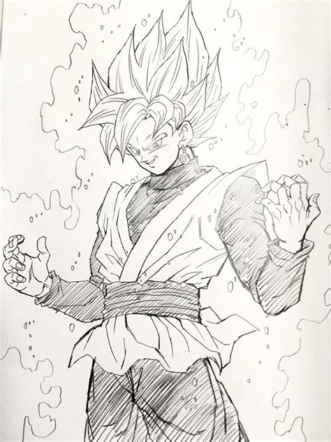 How to draw son goku. Super Saiyan Rose Black Goku. Image drawn by: Young Yijii ...