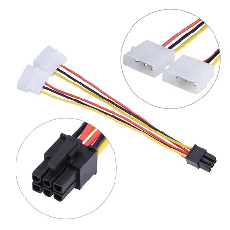 Ide Dual Ppin Molex Ide Male To Pin Female Pci E Y Molex Ide Power Cable Adapter Connector