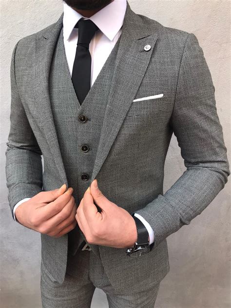 Buy Gray Slim Fit Suit By Worldwide Shipping