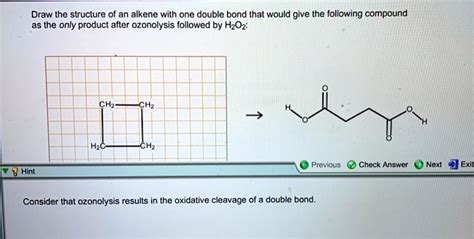 Draw The Structure Of An Alkene With One Double Bond Solvedlib