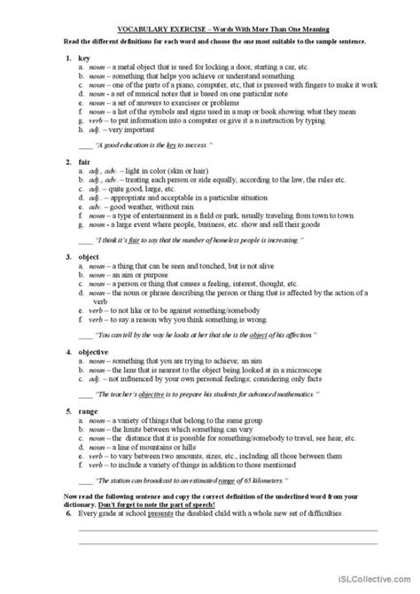 Words With More Than One Meaning English Esl Worksheets Pdf And Doc