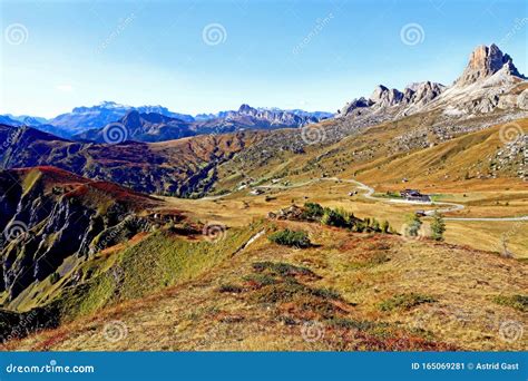 Beautiful Mountain Landscape At The Passo Di Giau In The Dolomites In
