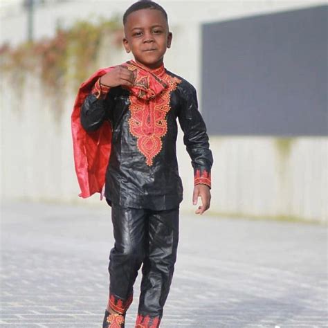 Dashiki Ensemble Hauts Brodé Pour Enfants Vêtements Africains Pour