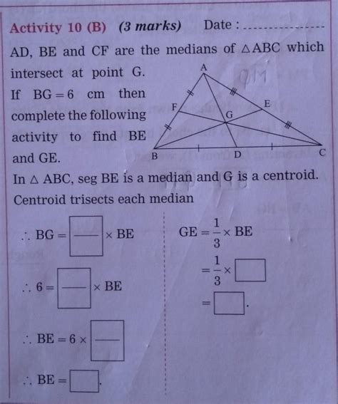 AD BE And CF Are The Medians Of Triangle ABC Which Intersects At Point