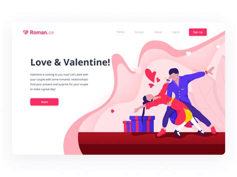Romance Header Illustration Valentine Website By Stefanus Archiegian