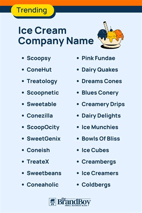 Ice Cream Company Names 580 Cool And Catchy Names Video Infographic