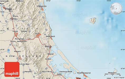 Shaded Relief Map Of Whangamata