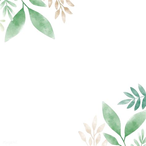 Watercolor Leaves With Copy Space Design Premium Image By Rawpixel
