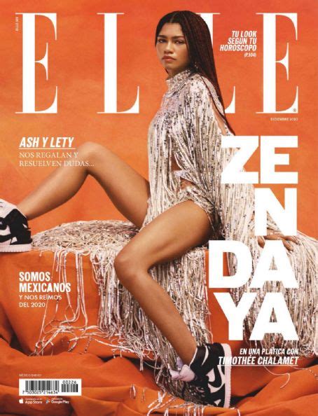 Zendaya Elle Magazine December 2020 Cover Photo Mexico