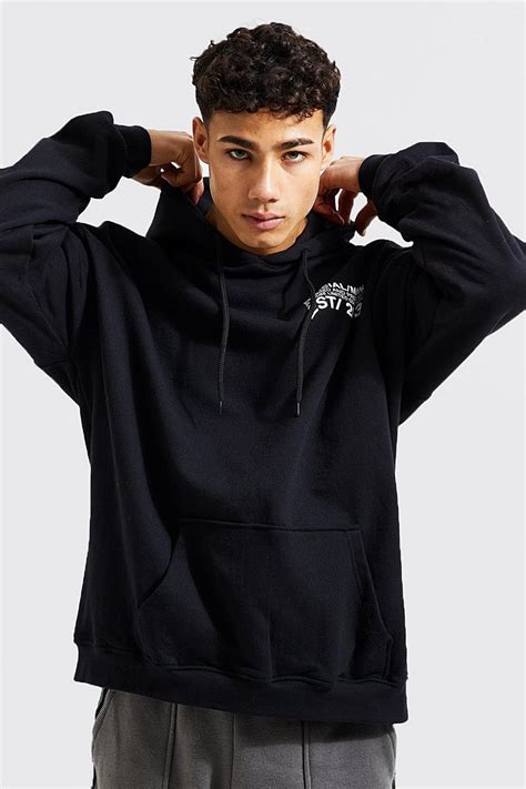 Oversized Official Man Puff Print Hoodie Boohoo