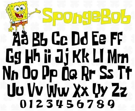 Sponge Bob Font Svg Game Font Svg Kids Font Clipart Kids Vector Font