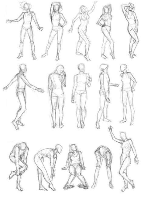 Woman Pose Draw References Anatomia Posen Posturas Sketching Deformed