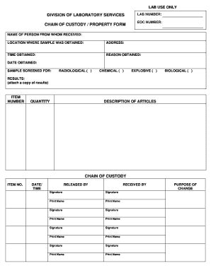 Fillable Evidence Chain Of Custody Forms Fill Online Printable Fillable Blank Pdffiller