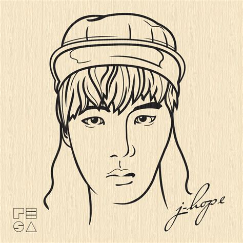 J-Hope (BTS) Vector Line Art by resaembutin on DeviantArt