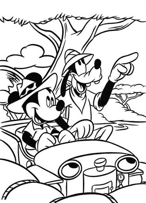 Mickey repairing coloring page pdf free download. Mickey Mouse Safari With Goofy Coloring Page : Coloring Sky