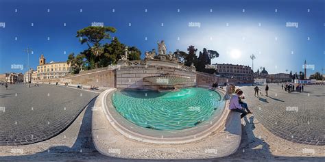 360° View Of Fontana Della Dea Di Roma Piazza Del Popolo Roma Alamy