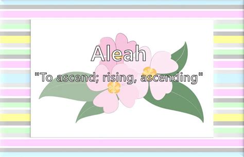 Aleah What Does The Girl Name Aleah Mean Name Image