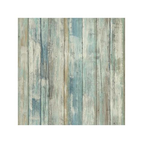 Roommates Distressed Wood Peel And Stick Wallpaper Blue Peel And