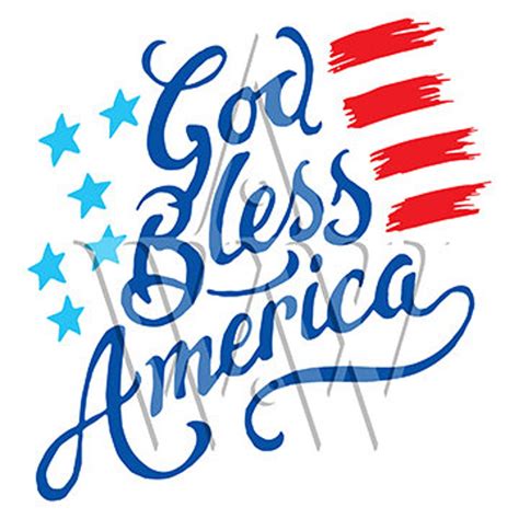 God Bless America Flag Png Svg Dxf Eps Patriotic Clip Art Silhouette Cricut Cutting File Th Of