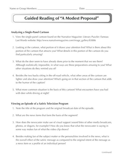 a modest proposal answer key pdf fill out and sign online dochub