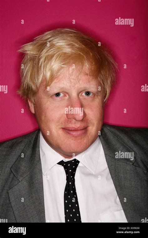 British Politician Boris Johnson Portrait With Pink Background Stock