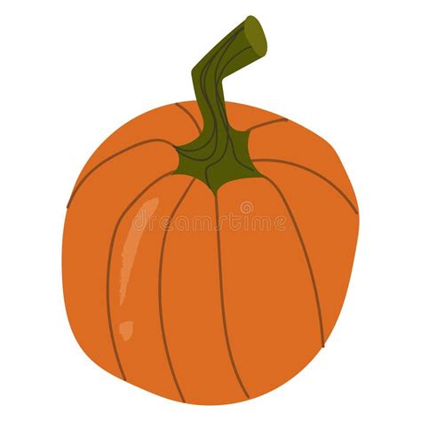 Orange Whole Pumpkin Autumn Decorative Stock Vector Illustration Of