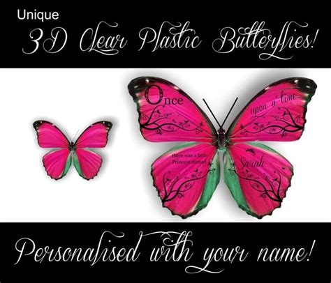Personalised Name Fairy And 3d Butterflies Matt Vinyl Wall Art Etsy
