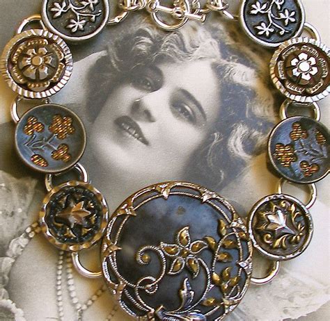 Antique Victorian Buttons Bracelet Button Bracelet Button Jewelry