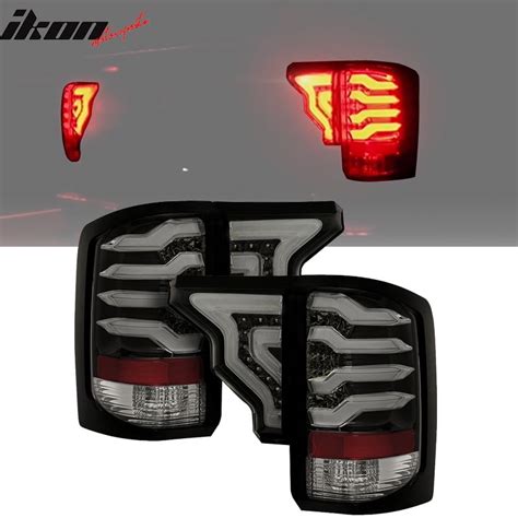 Compatible With 14 19 Gmc Sierra 1500 2500 3500 Led Tail Light Smoke