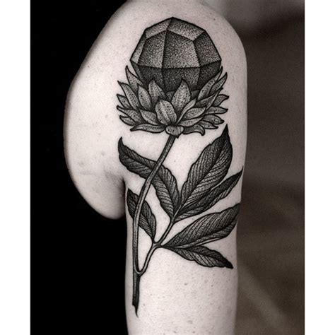 Gem Flower Tattoo Dotwork Best Tattoo Ideas Gallery