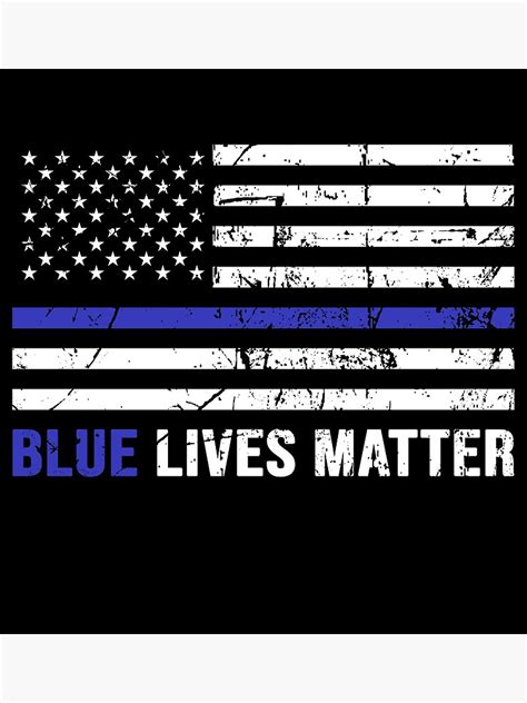Blue Lives Matter Blue Lives Line American Flag Cop Photographic