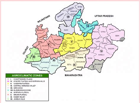 Agroclimatic Zones And District Map Of Madhya Pradesh Download