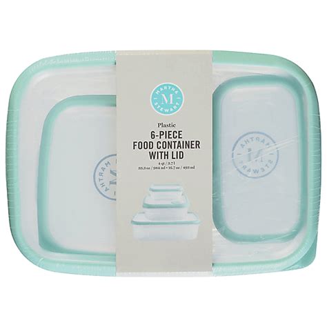 Martha Stewart 6 Pieces Plastic Food Container With Lid 6 1 Ea Shop