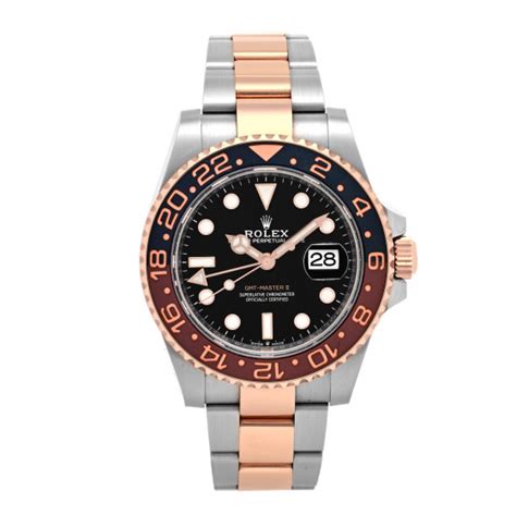 Rolex Stainless Steel 18k Everose Gold 40mm Gmt Master Ii Root Beer