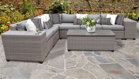 Patio pe wicker furniture set 4 pieces,all weather patio conversation sets of 2 single sofas,1 loveseat and tempered glass table top,outdoor chat set conversation set for backyard yard,garden (blue) 4.6 out of 5 stars 129. Florence 9 Piece Outdoor Wicker Patio Furniture Set 09b