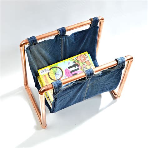 Diy Copper Denim Magazine Rack A Great T For Any Guy Teen Or