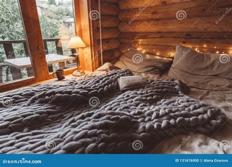 Cozy Winter Weekend In Log Cabin Stock Photo Image Of Lodge Cottage