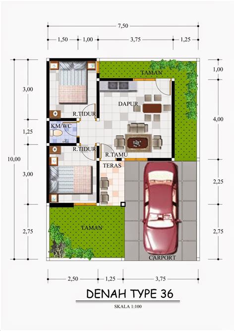 Rumah minimalis type 36 adalah pilihan bijak. 15 Contoh Denah Rumah Type 36 Tanah 60 - Inspirasi Ide dan ...