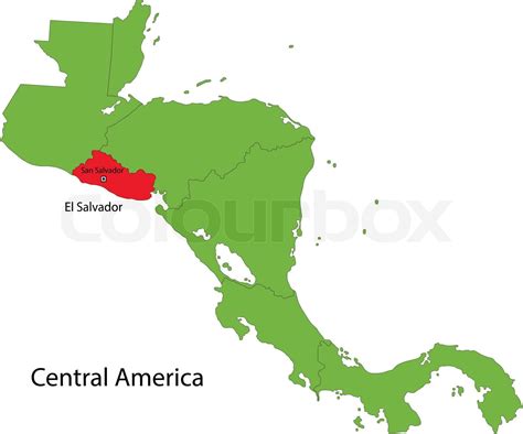 El Salvador Karte Stock Vektor Colourbox